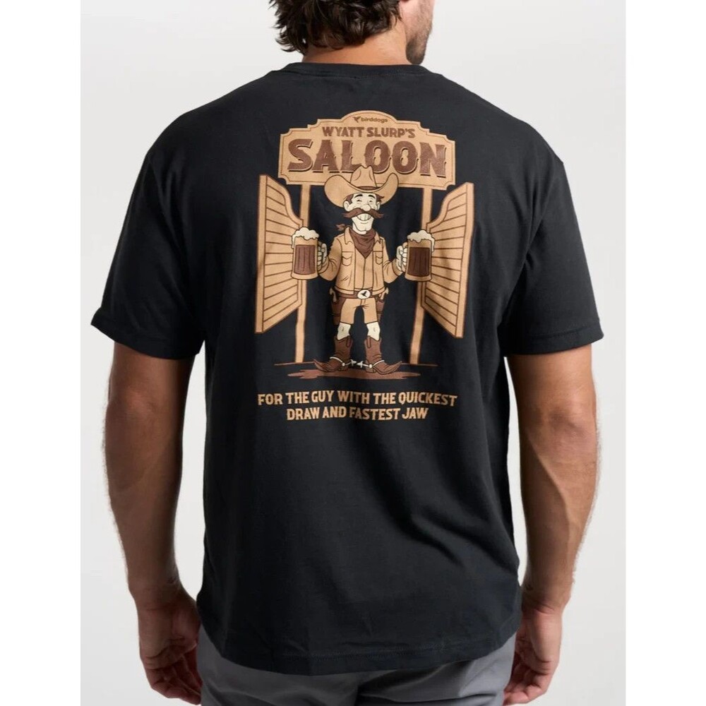 Birddogs Wyatt Slurps Saloon T Shirt Men's L Large Black Graphic Soft Tee $49